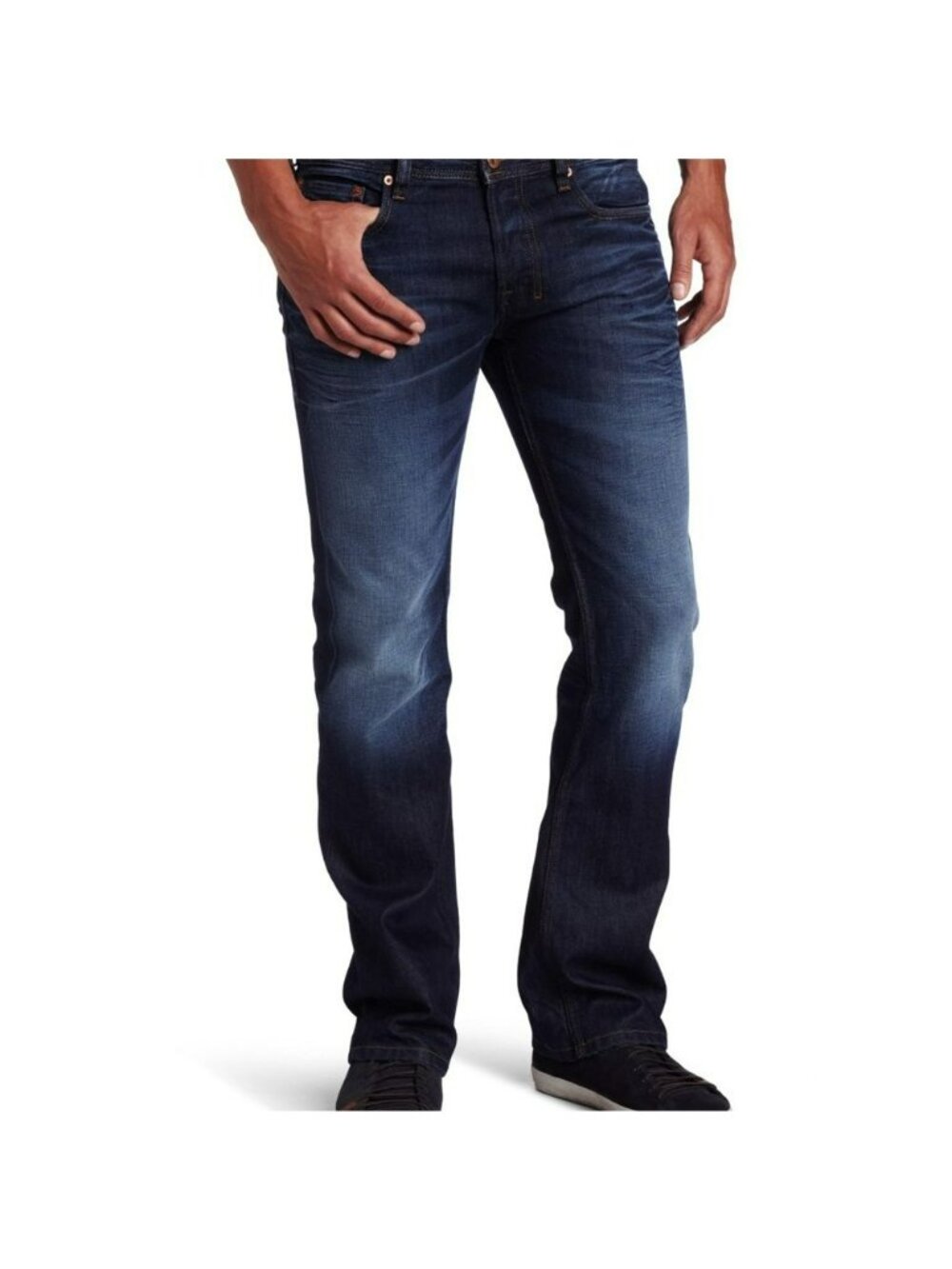 Diesel Zatiny 008SM Button Fly Straight Leg Jeans Mens W36 L34 Mens Blue Made In
